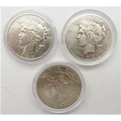 3 - CIRC OR BETTER SILVER DOLLARS;