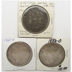 3 - CIRC OR BETTER SILVER DOLLARS;