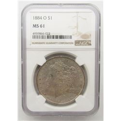 1884-O Morgan Silver Dollar $ NGC MS 61