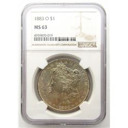 1883-O Morgan Silver Dollar $ NGC MS 63