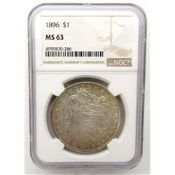1896-P Morgan Silver Dollar $ NGC MS 63