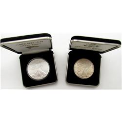 1991 & 2007 AMERICAN SILVER EAGLES
