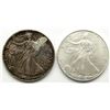Image 1 : 2002 & 1991 AMERICAN SILVER EAGLES