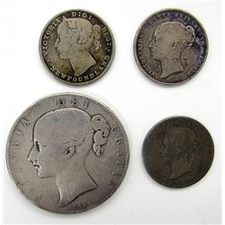 1845 BRITISH CROWN SILVER COIN GOOD; 1857 BRITAIN