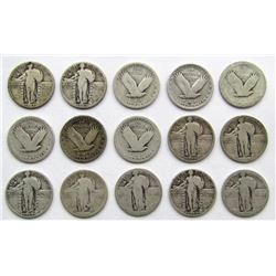 STANDING LIBERTY QTR LOT of 15