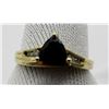 Image 1 : BLACK ONYX/DIAMOND 10k GOLD LADIES RING