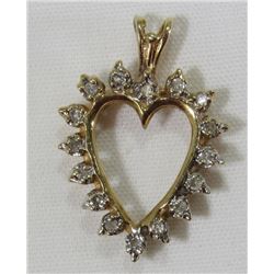 14k GOLD & DIAMOND HEART PENDANT