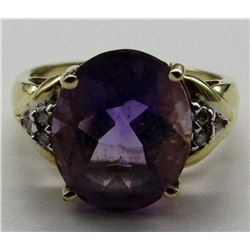 PURPLE GEMSTONE 14k GOLD LADIES RING