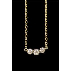 14K NECKLACE W/ 3 ROUND DIAMONDS