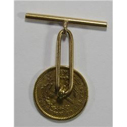 1849 $1 GOLD LIBERTY JEWELRY TIE CLASP