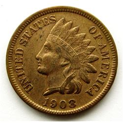 1908-S INDIAN CENT FINE/XF