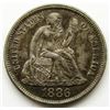 Image 1 : 1886 SEATED DIME XF