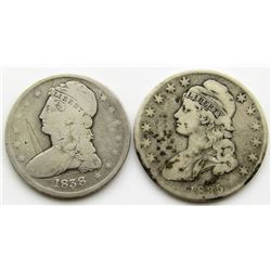 1835 & 1838 CAPPED BUST HALF DOLLARS
