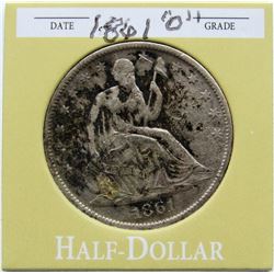 1861-S SEATED HALF DOLLAR