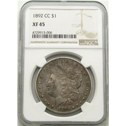 1892-CC MORGAN DOLLAR NGC XF45