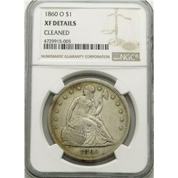 1860-O SEATED DOLLAR NGC XF DETAILS