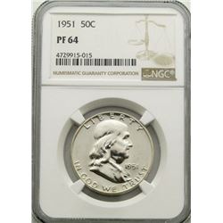 1951 FRANKLIN HALF DOLLAR NGC PF64