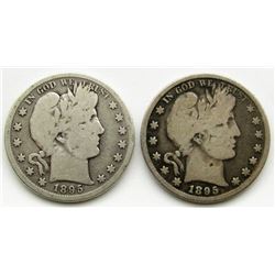 2-BARBER HALF DOLLARS: 1895-S & 1895