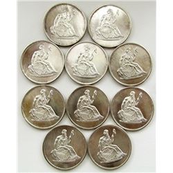 10-SEATED LIBERTY DESIGN 1oz .999 SILVER
