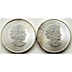 2-CANADA MAPLE LEAFE .999 1oz