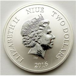 2016 NIUE $2 YEAR OF THE MONKEY 1oz