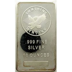 10oz .999 SILVER SUNSHINE MINT BAR