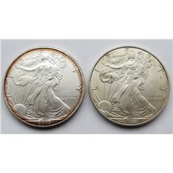 2003 & 2008 AMERICAN SILVER EAGLES