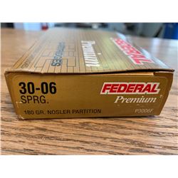 Federal Premium 30-06, 180grnosler Box of 20