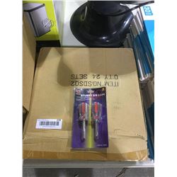 Case of Stubby S/D 3-1/4" Slotted - and Philip + Screwdriver Set 2-Pack (24 ct)