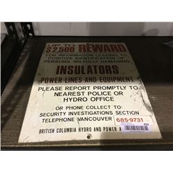 "Reward" Metal Sign