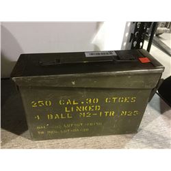 Vintage Green Metal Ammunition Box