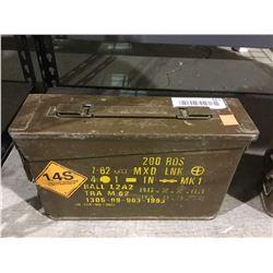Vintage Brown Metal Ammunition Box