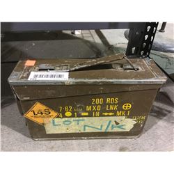 Vintage Brown Metal Ammunition Box