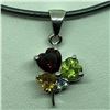 Image 1 : Sterling Silver Peridot, Garnet, & Cirine Pendant. Retail $100