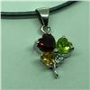 Image 2 : Sterling Silver Peridot, Garnet, & Cirine Pendant. Retail $100