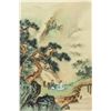 Image 1 : Chinese Watercolor on Silk Mountainous Landscape