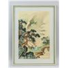 Image 2 : Chinese Watercolor on Silk Mountainous Landscape