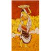 Image 1 : Indian Pigment on Fabric Painting Portrait