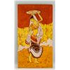 Image 2 : Indian Pigment on Fabric Painting Portrait