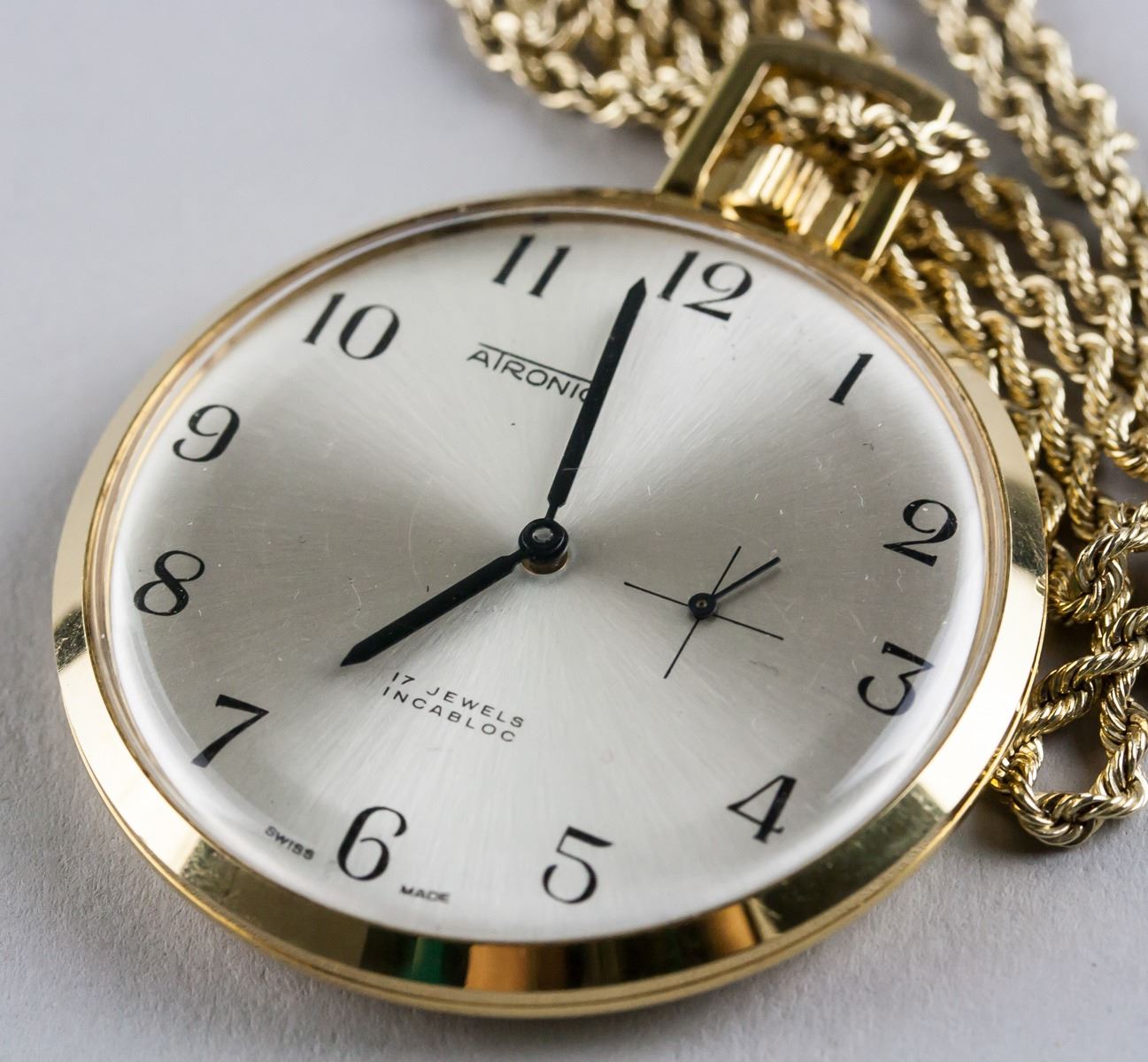 14k Gold Atronic 17 Jewels Pocket Watch