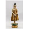 Old Thai Wood Carved Shakyamuni Buddha Statue