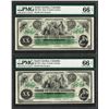 Image 1 : Matching Fancy Serial Set of 1872 $20 South Carolina Obsolete Notes PMG Gem Unc