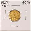 Image 1 : 1925-D $2 1/2 Indian Head Quarter Eagle Gold Coin