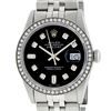 Image 2 : Rolex Mens Stainless Steel Black Diamond 36MM Datejust Wristwatch