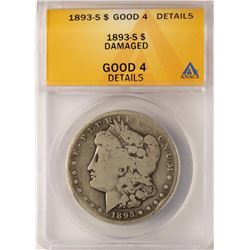 1893-S $1 Morgan Silver Dollar Coin ANACS Good 4 Details