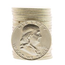 Roll of (20) Brilliant Uncirculated 1954-D Franklin Half Dollar Coins