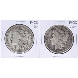Lot of (2) 1900-S $1 Morgan Silver Dollar Coins
