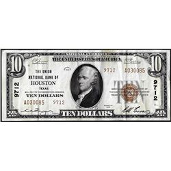 1929 $10 NB of Houston, TX CH# 9712 National Currency Note