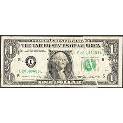 1985 $1 Federal Reserve Note Gutter Fold ERROR Note