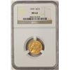 Image 1 : 1929 $2 1/2 Indian Head Quarter Eagle Gold Coin NGC MS62